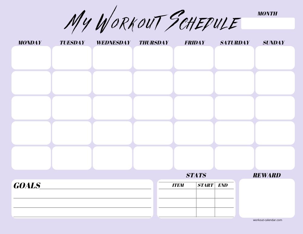 Tough Grey - Print A Workout Calendar